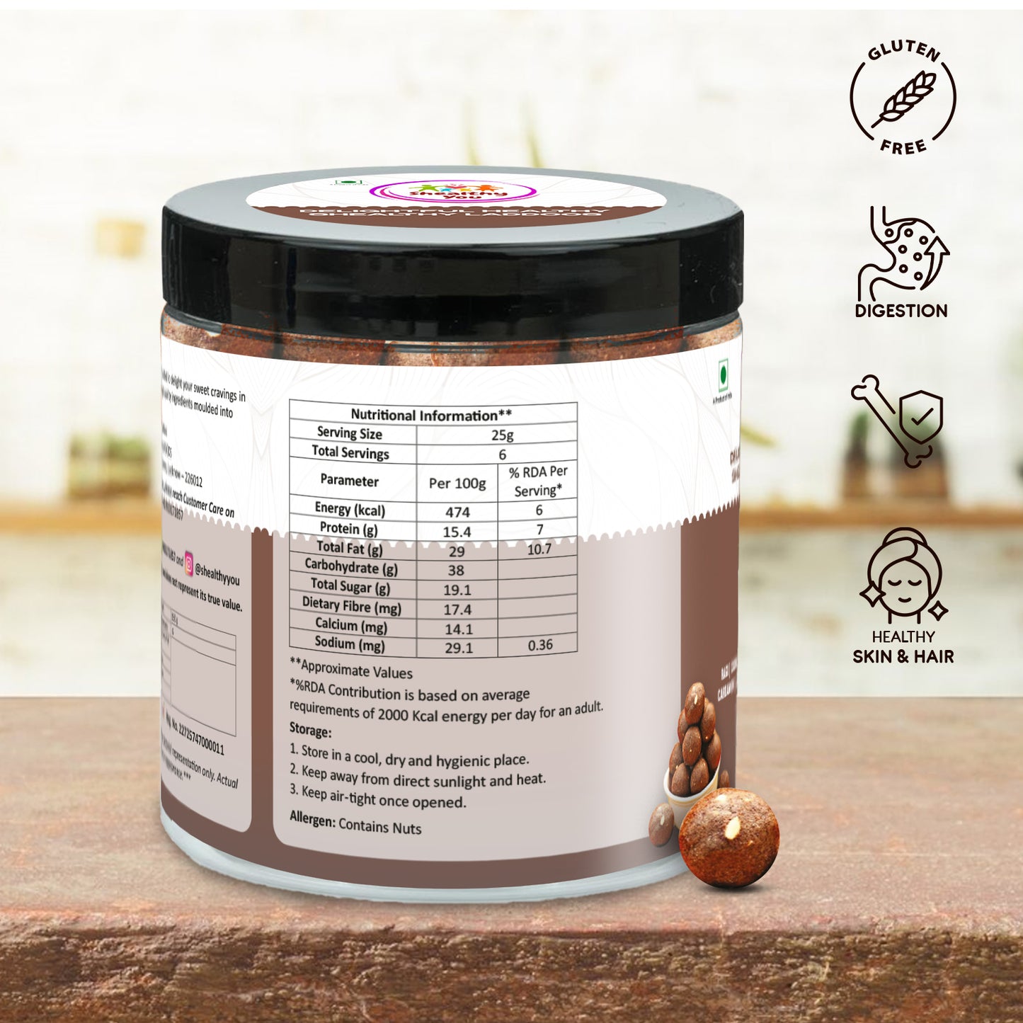 Shealthy You - Ragi Laddoo | No Refined Sugar | High Protein | Calcium Rich | Dietary Fiber Rich | Healthy Snacks for Kids, Adults and Elderly alike