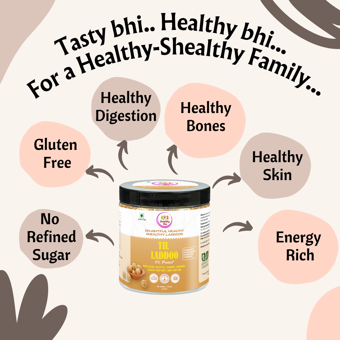 Shealthy You - Til Laddoo | No Refined Sugar | 11% Protein | Dietary Fiber Rich | Healthy Snacks for Kids, Adults and Elderly alike