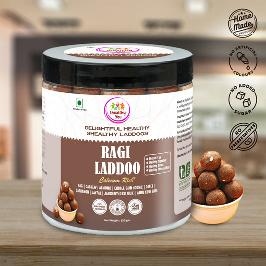 Shealthy You - Ragi Laddoo | No Refined Sugar | High Protein | Calcium Rich | Dietary Fiber Rich | Healthy Snacks for Kids, Adults and Elderly alike 