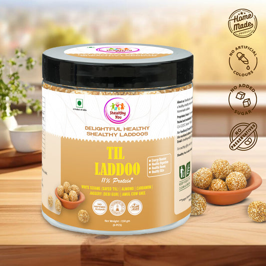 Shealthy You - Til Laddoo | No Refined Sugar | 11% Protein | Dietary Fiber Rich | Healthy Snacks for Kids, Adults and Elderly alike